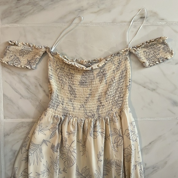 Off-The-Shoulder Smocked Midi Dress - Picture 2 of 7